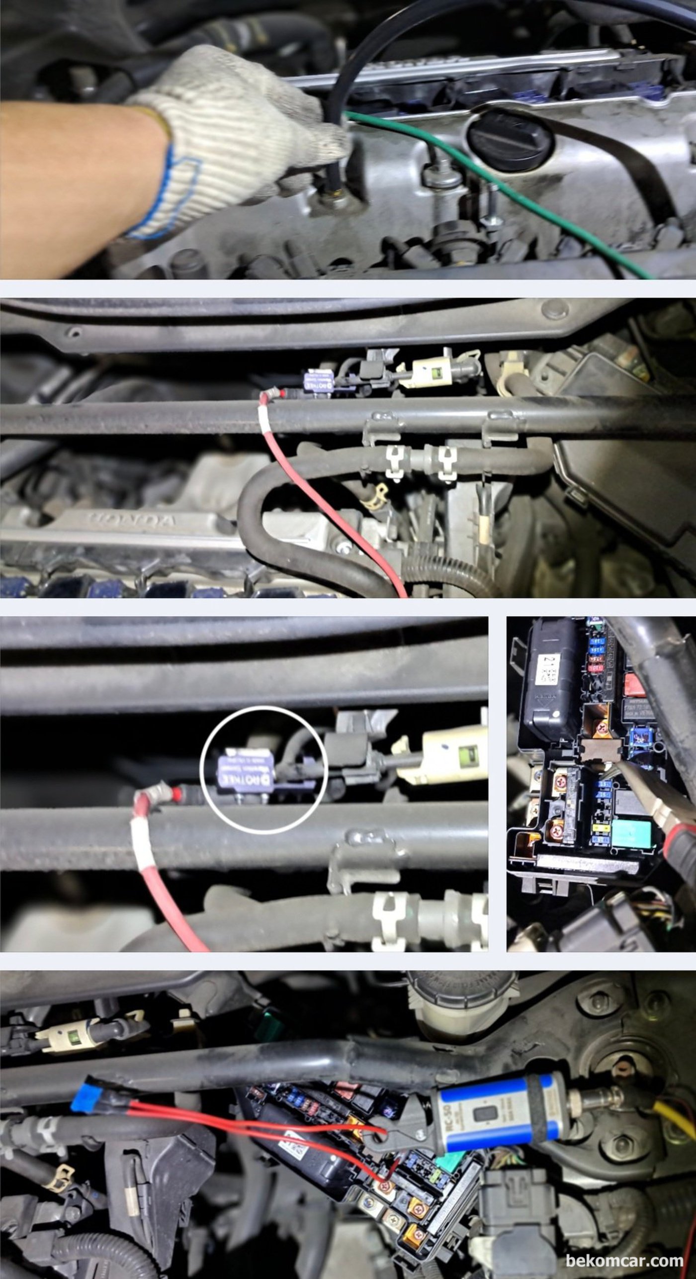 혼다 어코드 8세대 2.4L 중고차 검수과정 요약기록, 오실로스코프 이용하여 실린더 블로우바가스, 인젝터 분사량 측정 등 다양한 엔진상태를 측정한다.  전체적으로 합격이다.|베콤카 차량정밀진단