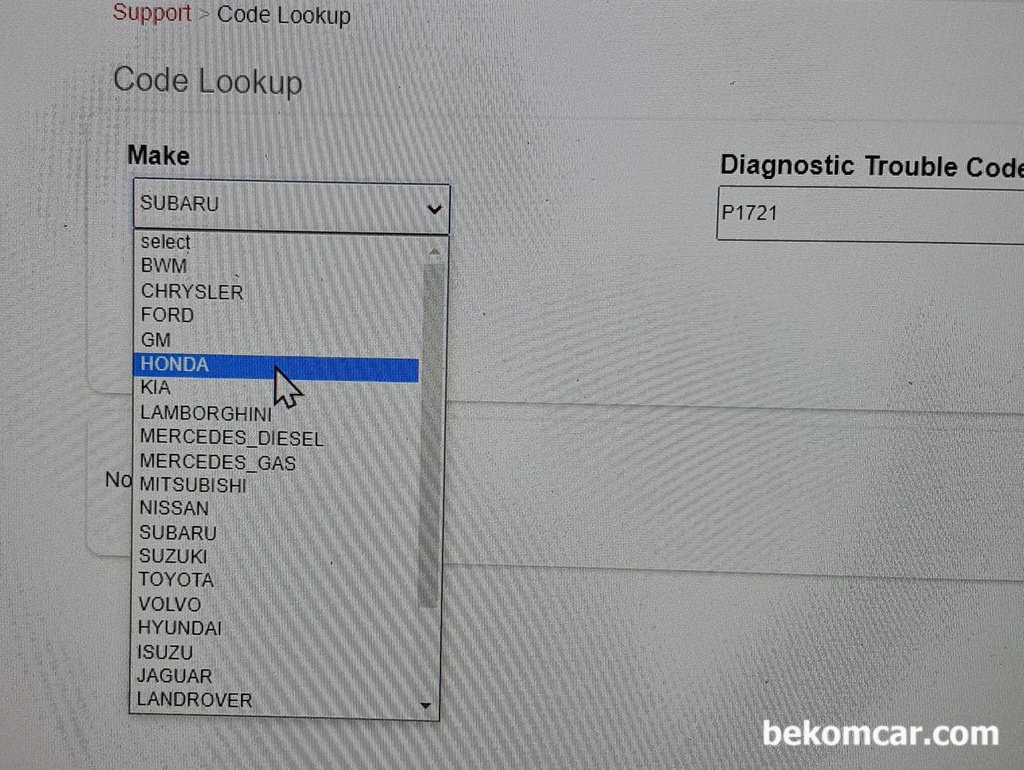 P1721는 미션쪽 파킹시 동력 차단 안전장치|bekomcar.com