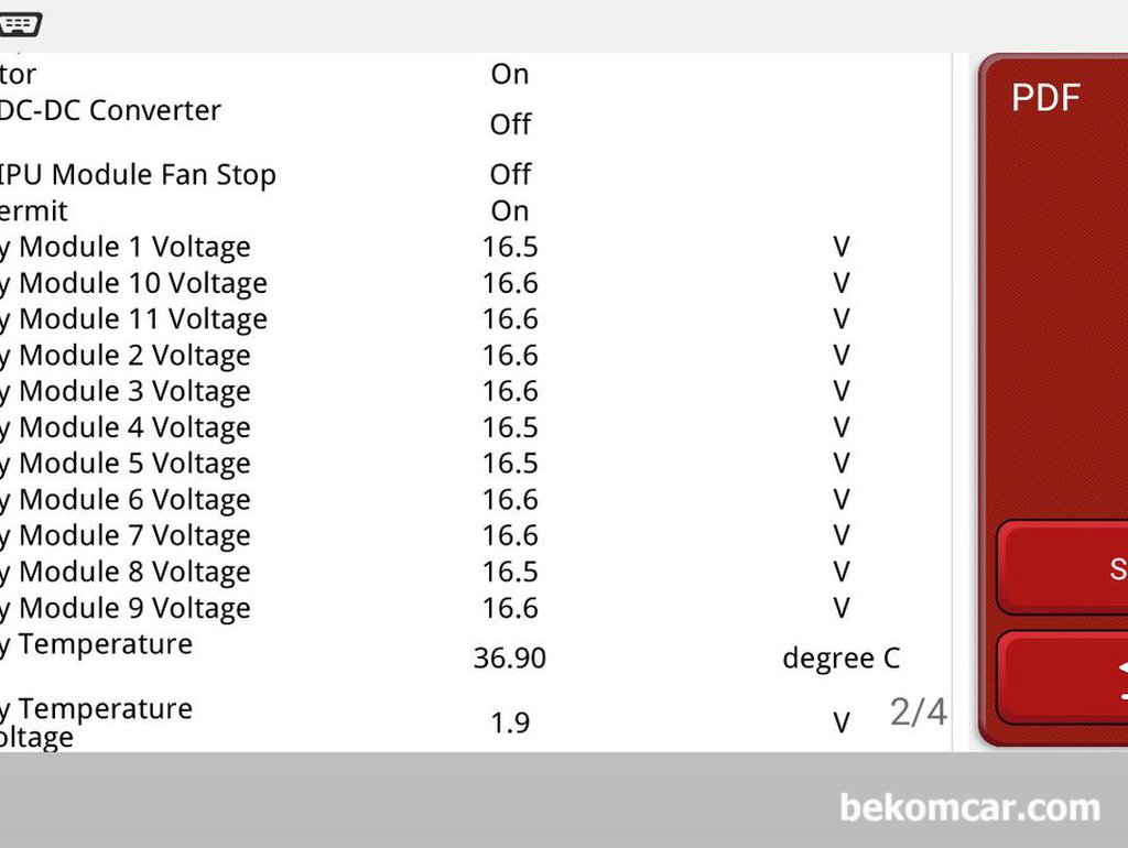 혼다 시빅 8세대 하이브리드 배터리 셀 11개 건강상태, 정상측정됨|bekomcar.com