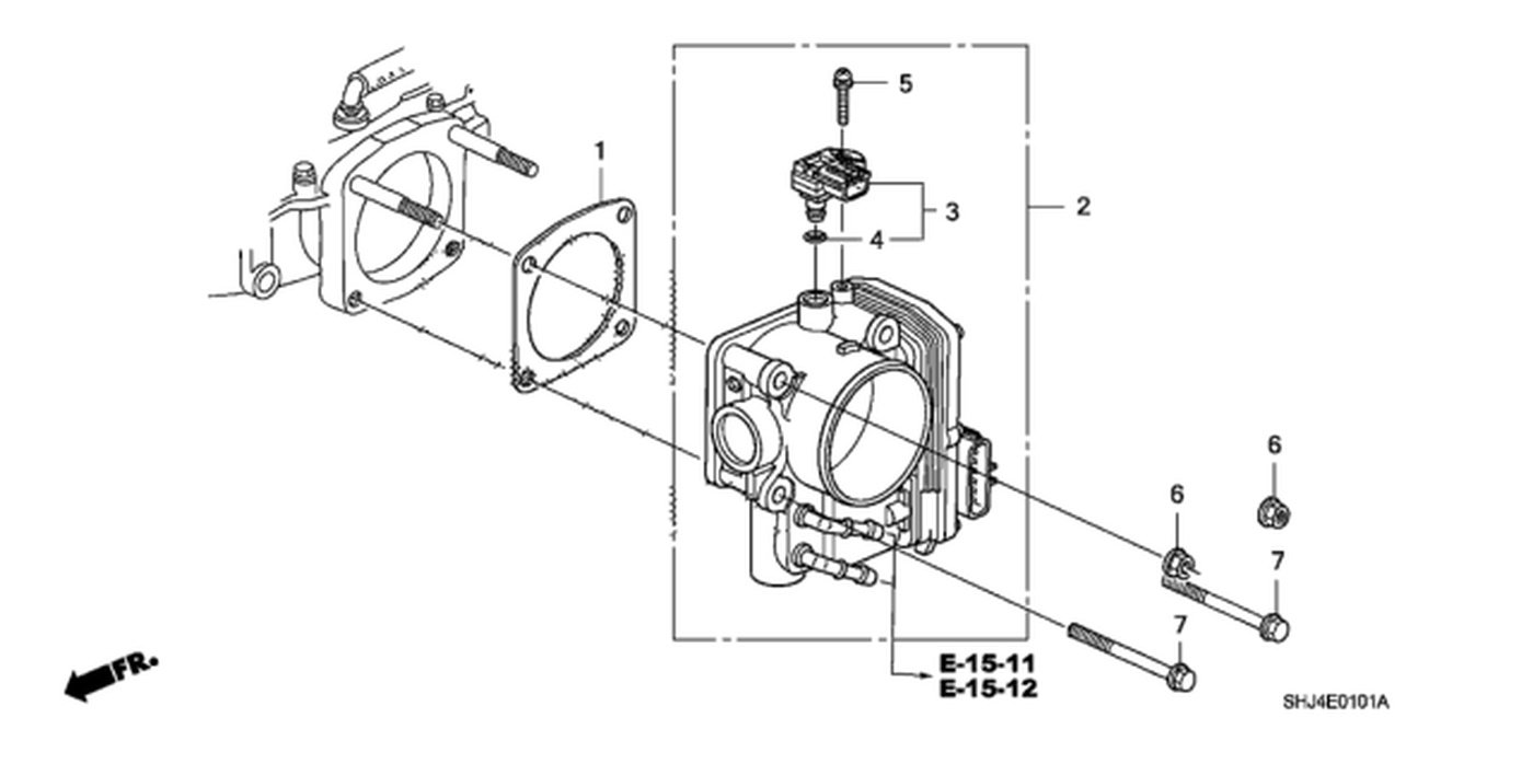 #1. 16176-RCA-A02. Gasket, Throttle Body
#3. 37830-RNA-A01. Sensor Assembly, Map
#4. 37835-PGK-A01. M.A.P. Sensor O-Ring|bekomcar.com