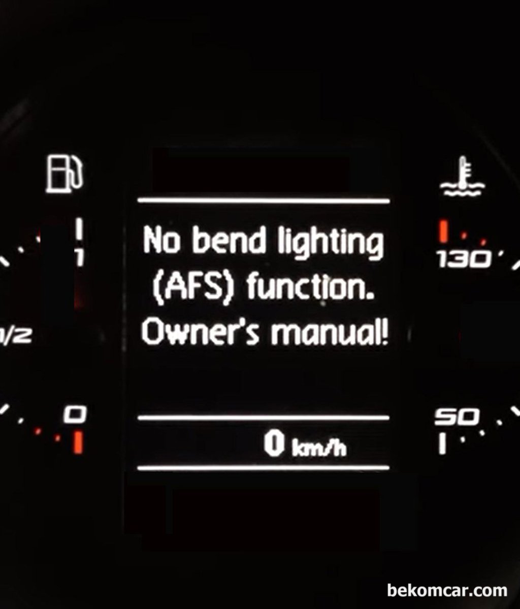 VW 제타 차량인데 계기판에 "No bend lighting (AFS) function - owner's manual! 경고등이 뜨는데 왜 그럴까요?|贝科姆汽车 (bekomcar)