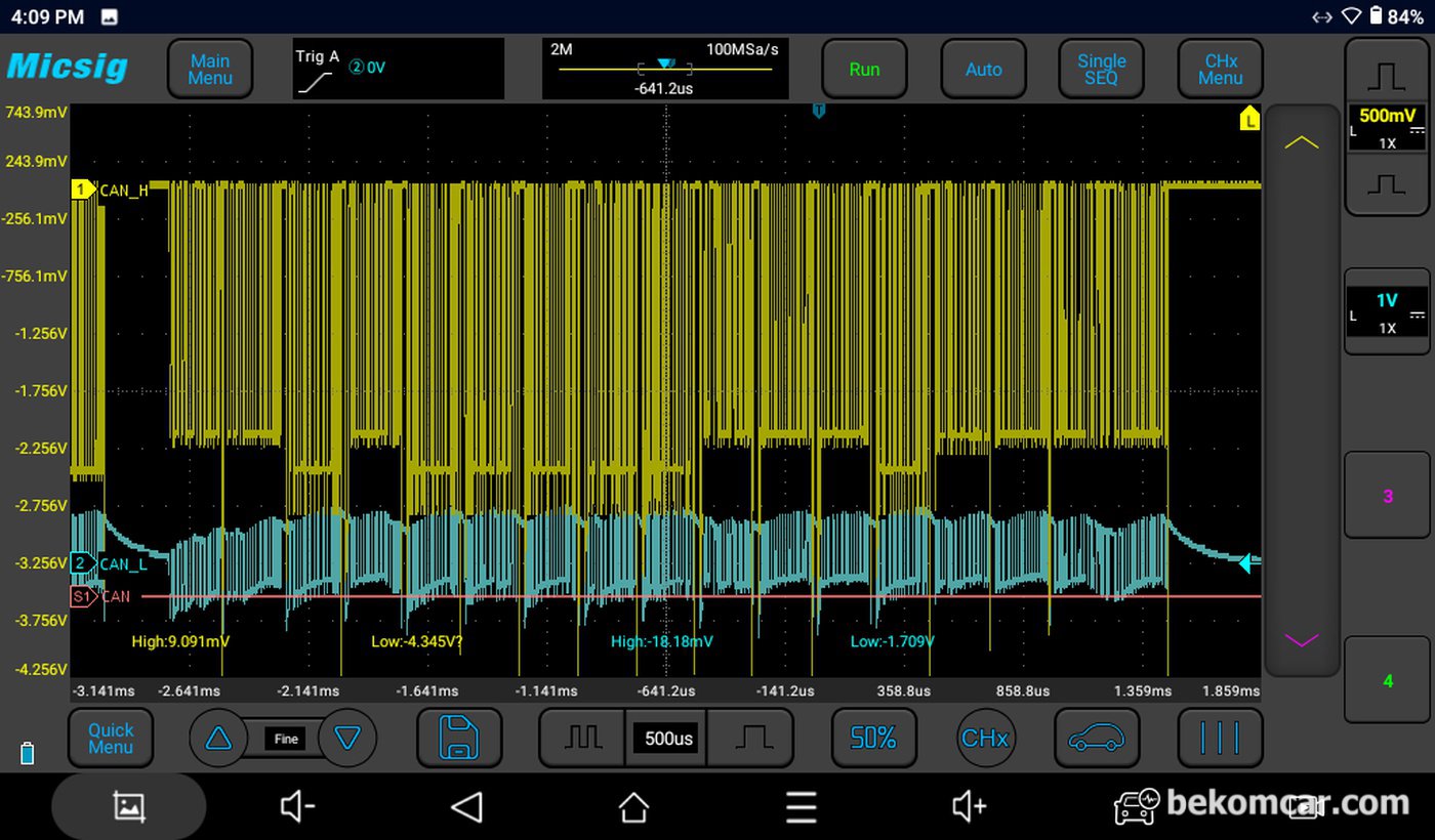 CAN 통신 파형이 엉망인경우도 있다. 전장적인 고장코드 있는경우 데이터통신 파형분석 없이 정비하는것우 매우 힘들다.|بيكومكار  (bekomcar)