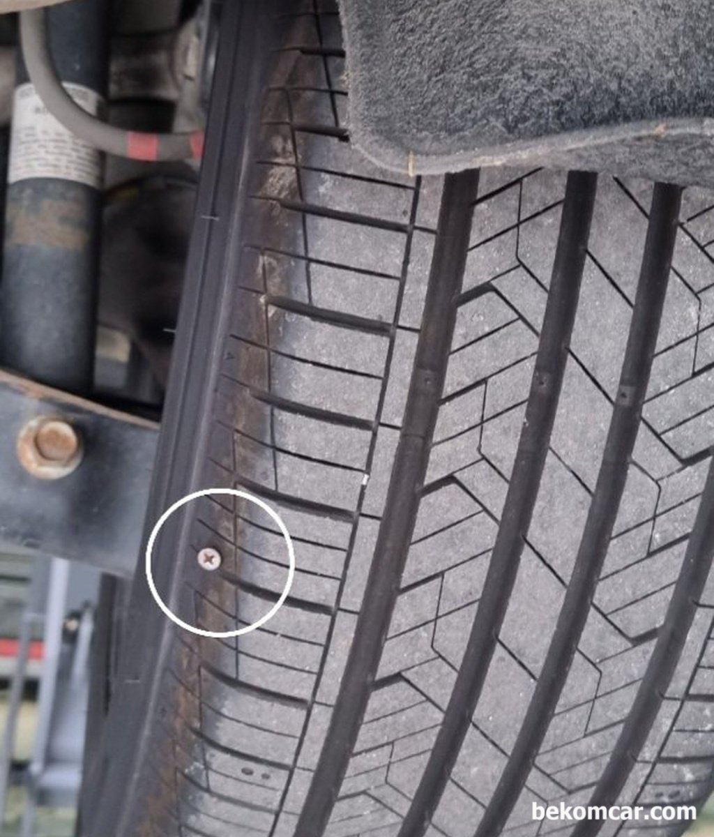 타이어 사이드에 나사못이 박혔는데 지렁이로 가능할까요?|ベコムカー (bekomcar)