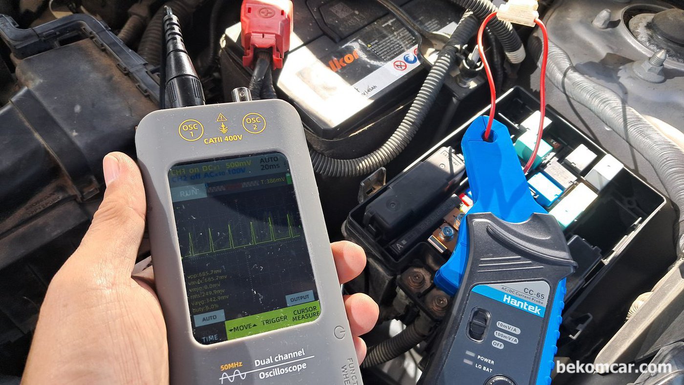 휴대용 스코프를 이용하여 ECU 점화시스템 제어상태, 점화코일 점화파형을 점검한다.|بيكومكار  (bekomcar)