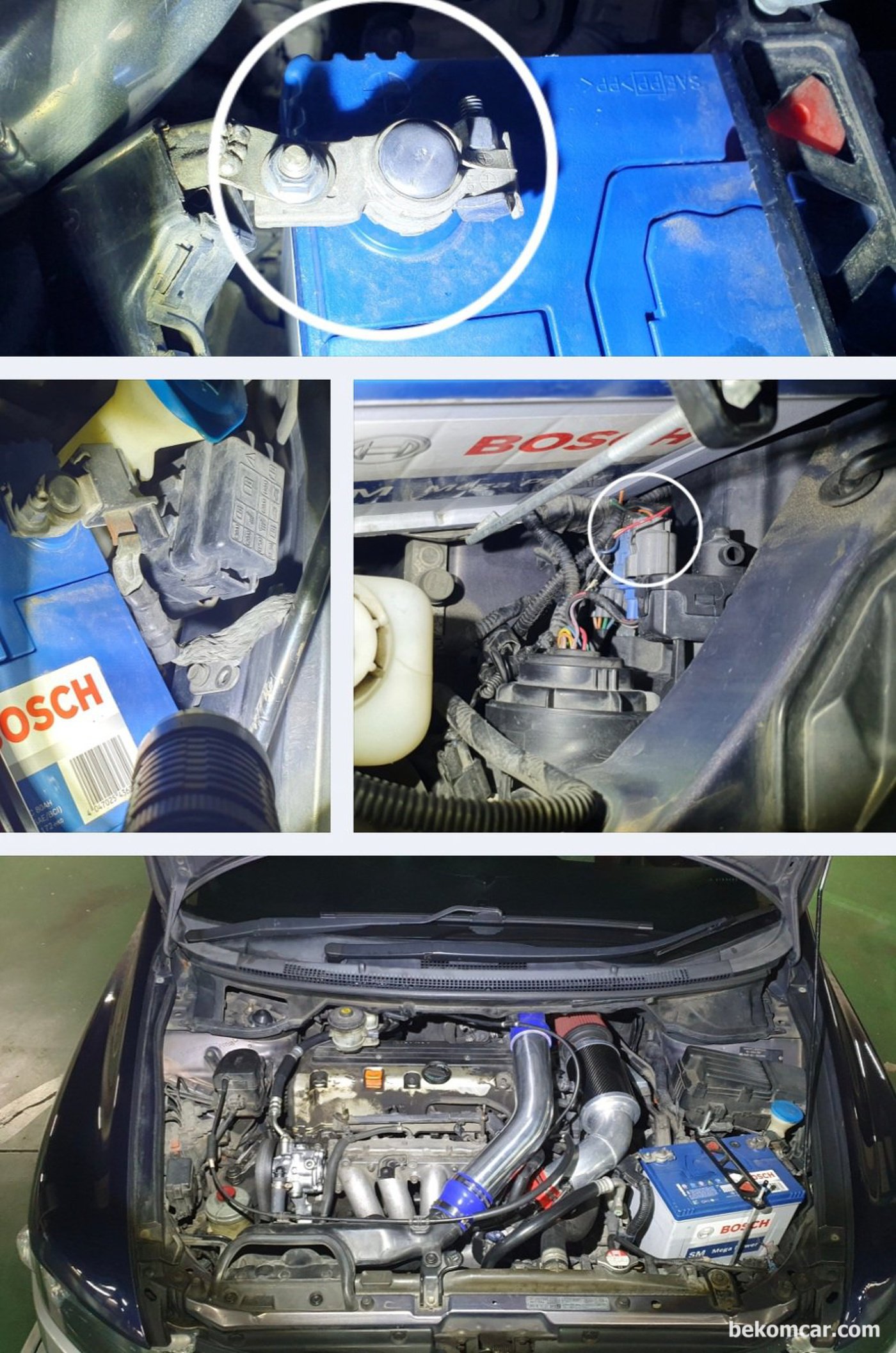 2004년 약 26만키로 주행한 JDM 혼다 오딧세이 2.4L 엔진룸 점검기록이다.|ベコムカー (bekomcar)