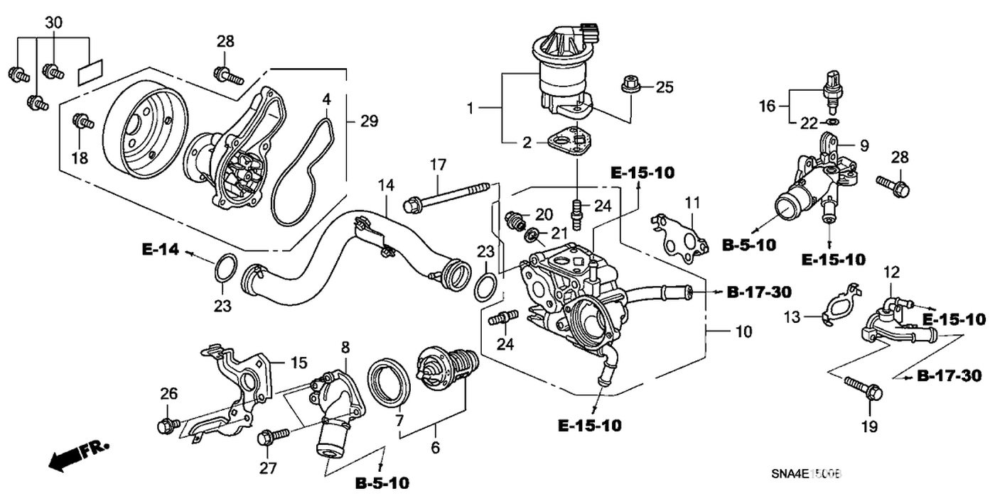 #2. 18715-PB2-000. Gasket, EGR Valve (Ishino Gasket)
#6. 19301-RNA-315. Thermostat Assembly (Fuji Seiko)|베콤카 차량정밀진단