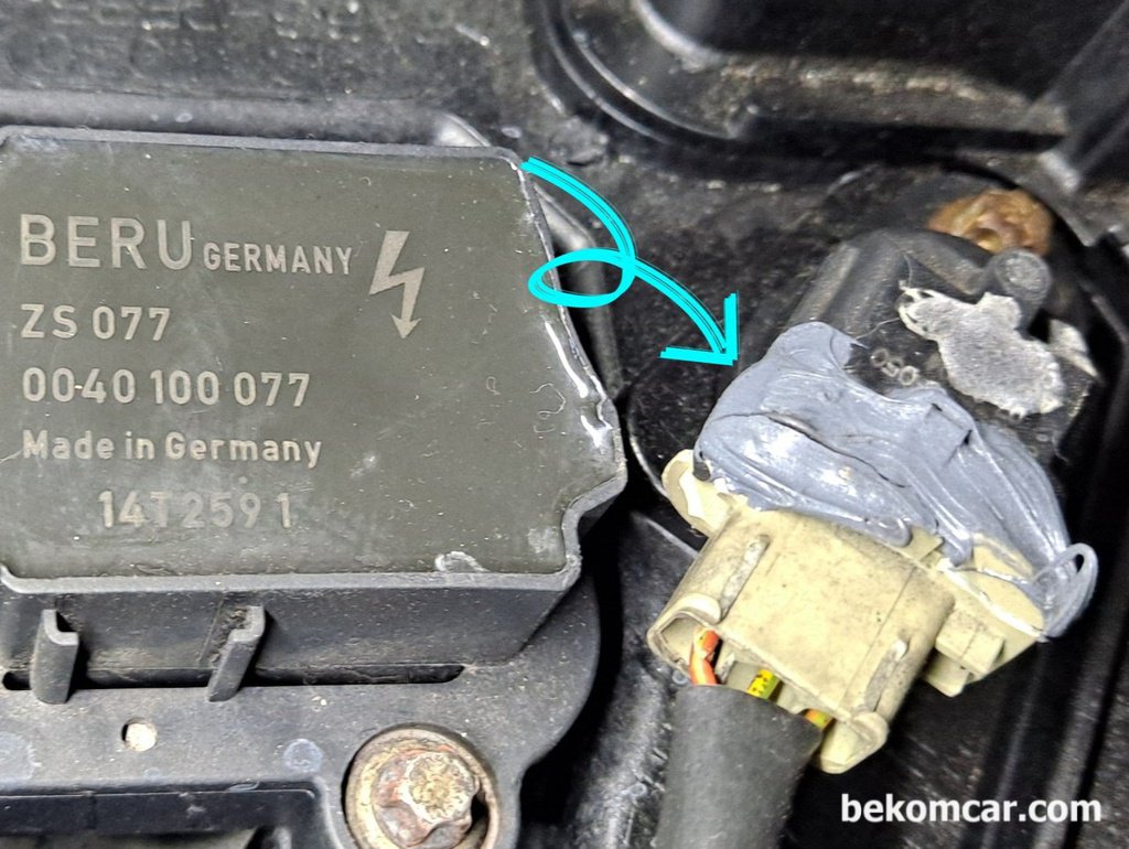 벤츠 W211 E200K 왕눈이 점화코일 응급조치 상태|贝科姆汽车 (bekomcar)