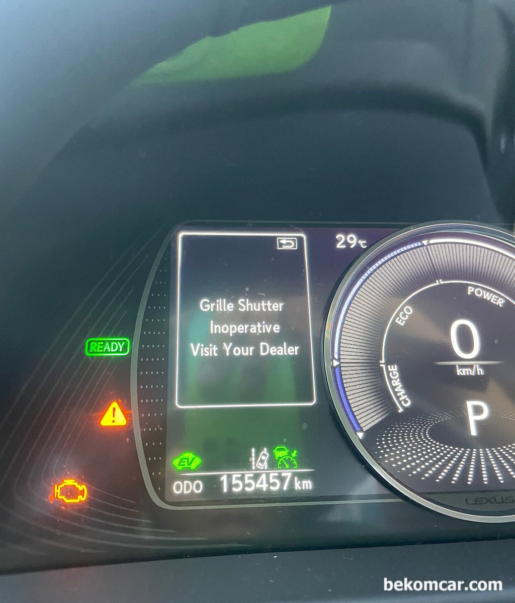 렉서스 2018년 ES300H 엔진경고등과 함께 Grille Shutter Inoperative 떠요. 갑자기 경고등이 있어 걱정입니다. 렉서스 센터 가봐야 할까요?|贝科姆汽车 (bekomcar)
