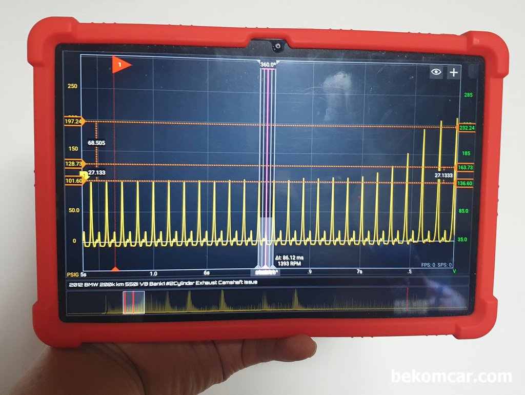 정비인 워크샵자료, 엔진진단 실린더 압축 압력 파형분석, BMW 550i 사례|ベコムカー (bekomcar)