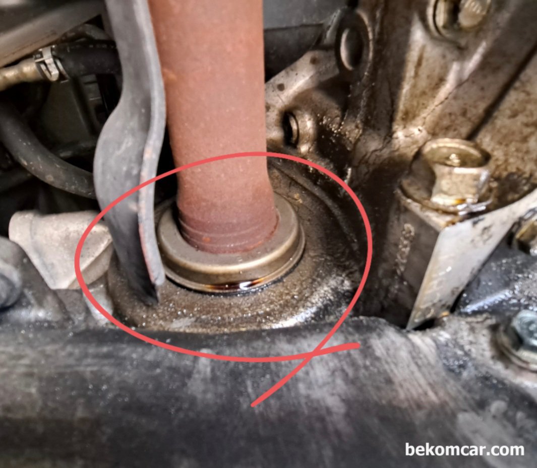 Look for any oil leaks underneath the car during inspection, None|bekomcar.com