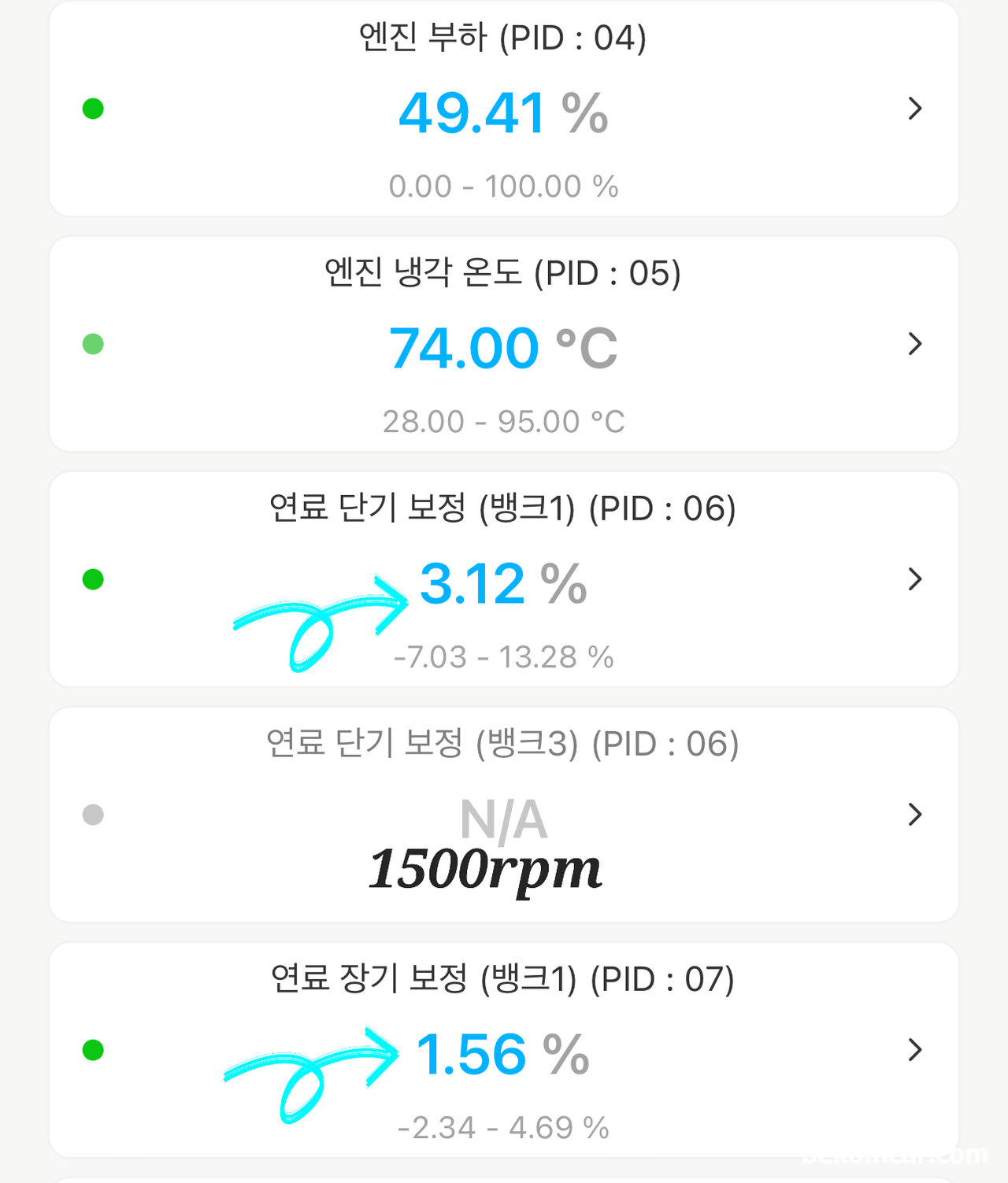 P0171 고장코드, 베콤카 진단결과 MAF센서로 결론, 혼다 어코드 2013년 9세대 희박 P0171, 베콤카 검진후 한번에 정비하여 약 장기연료 보정값이 2.0% 정도로 되었다.|贝科姆汽车 (bekomcar)