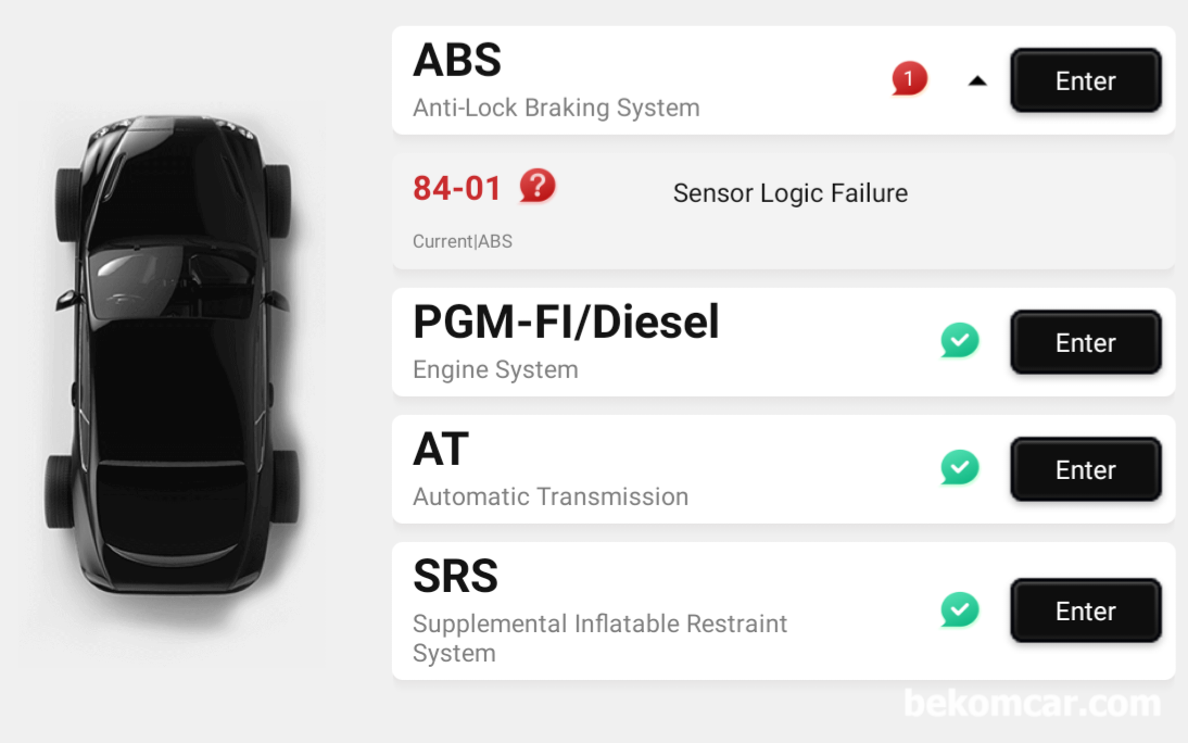 중고차구입시 전체전장시스템 진단은  하도록 하자, 촉매이외에 ABS 고장코드 84-1 이 있다. 혼다차량의 경우 운 없으면 ABS 모듈등을 교환해야하는데 2백만원정도 들어갈 수 있다. 하지만, 단순히 VSA Neutral Position Sensor 재활성화로 해결될 수도 있을수 있다. 역시 중고차 구입전 체크항목에 꼭 전체 시스템 진단기 진단이 필요한 이유이다. 베콤카 검진차량은 혼다 CRV 이다.|bekomcar.com