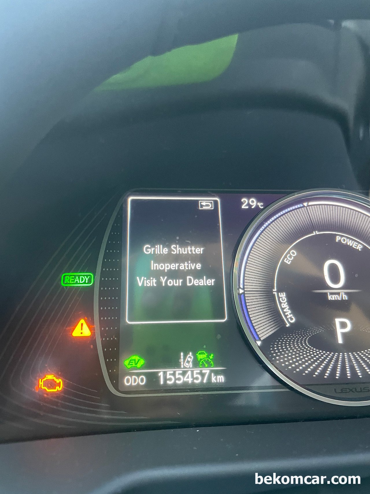 렉서스 2018년 ES300H 엔진경고등과 함께 Grille Shutter Inoperative 떠요. 갑자기 경고등이 있어