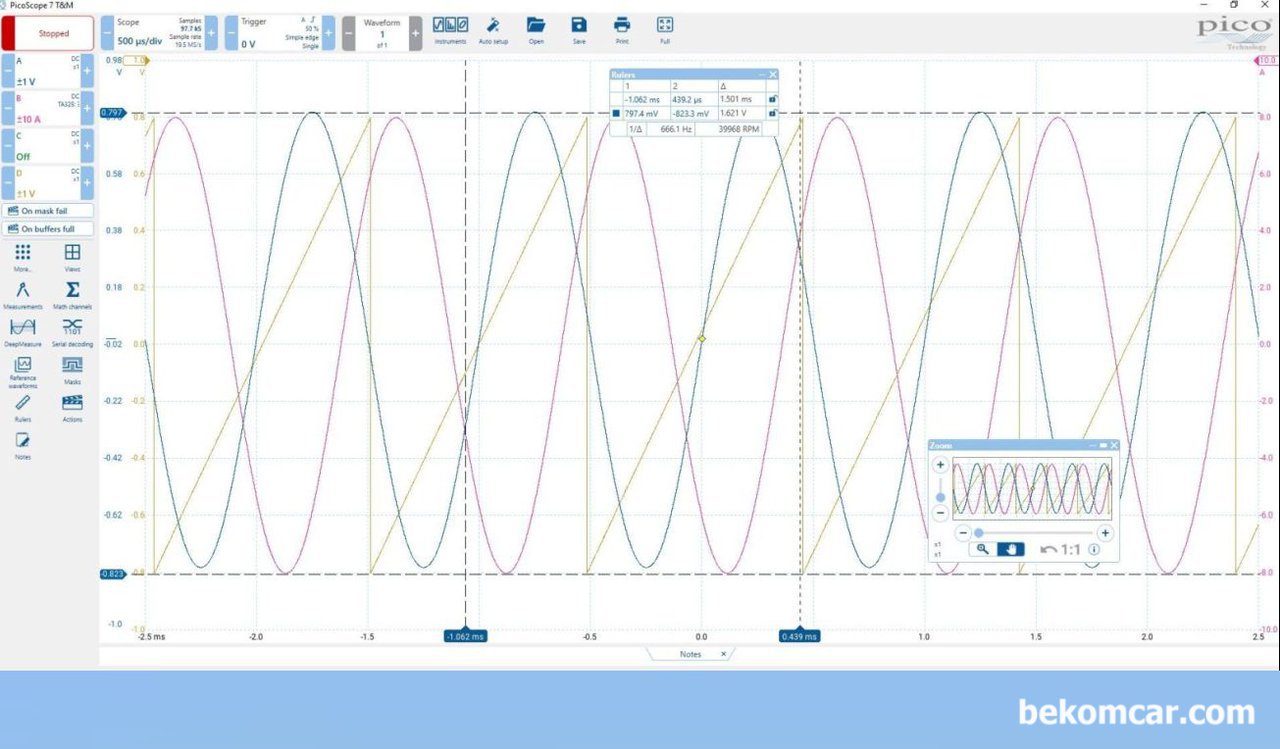 차량진단에 필수인 오실로스코프, PicoScope 7 S/W 이해, 오실로스코프 PicoScope 7 소프트웨어 데모. 오실로스코프는 하드웨어도 중요하지만 더 중요한것은 소프트웨어 인다. 이번 피코스코프 버전 7 소프트웨어는 향후 메인 릴리스 (LTS) 버전이라고 알려져 있다.|ベコムカー (bekomcar)