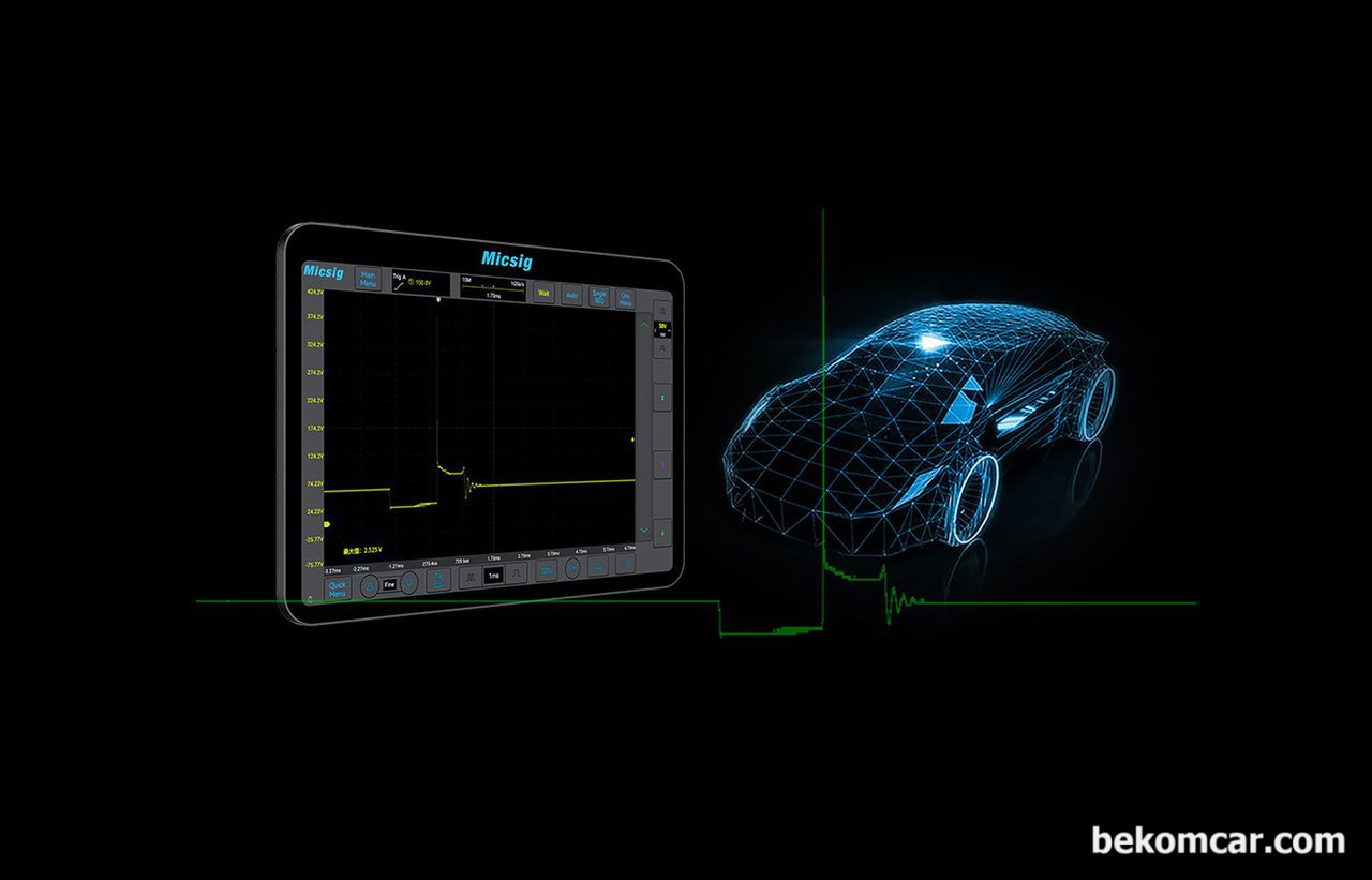데이터기반 정밀차량고장코드 진단, 오실로스코프 필수, 차량진단의 한 단계 업그레이드, 오실로스코프 차량고장 및 고장코드 정밀진단에 도움이 된다. 기존방식과 새로운 디지털화된 데이터기반의 고장분석과 정비를 베콤카는 시스템화하고 있다.|ベコムカー (bekomcar)