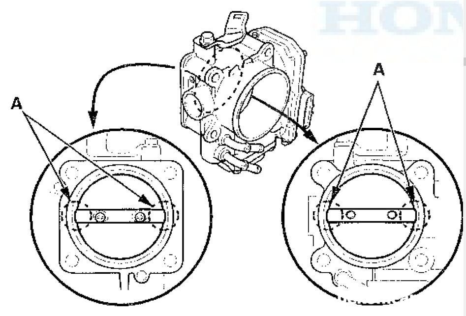 쓰로틀바디 청소 꼭 해야 하나요? 혼다차량은 혼다 전용진단기 가 꼭 필요한가요?, 쓰로틀바디 플랩 가운데 Rod 양쪽 베어링 부분 (A)은 빡시게 청소를 하지 않는다. 기밀유지 부식방지 및 전도성등을 위한 몰리브덴 (molybdenum) 이라는 특수코팅이 되어 있기때문이다. Credit: Honda America|bekomcar.com
