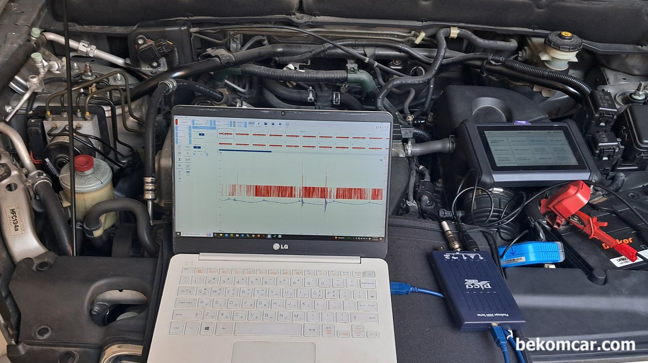 미션 Shift Solenoid B Stuck Off P0756 고장코드 진단, 혼다 CRV2세대, 사용한 오실로스코프는 피코스코프 P2204A이다. 무엇보다 소프트웨어가 좋다. P0756 A/T 미션 기어변경고장 (Shifting) 진단이다. 특히 정밀진단에 스코프를 사용한 전기신호 파형분석은 필수이다. 베콤카 측정차량은 혼다 CRV2세대이다.|ベコムカー (bekomcar)