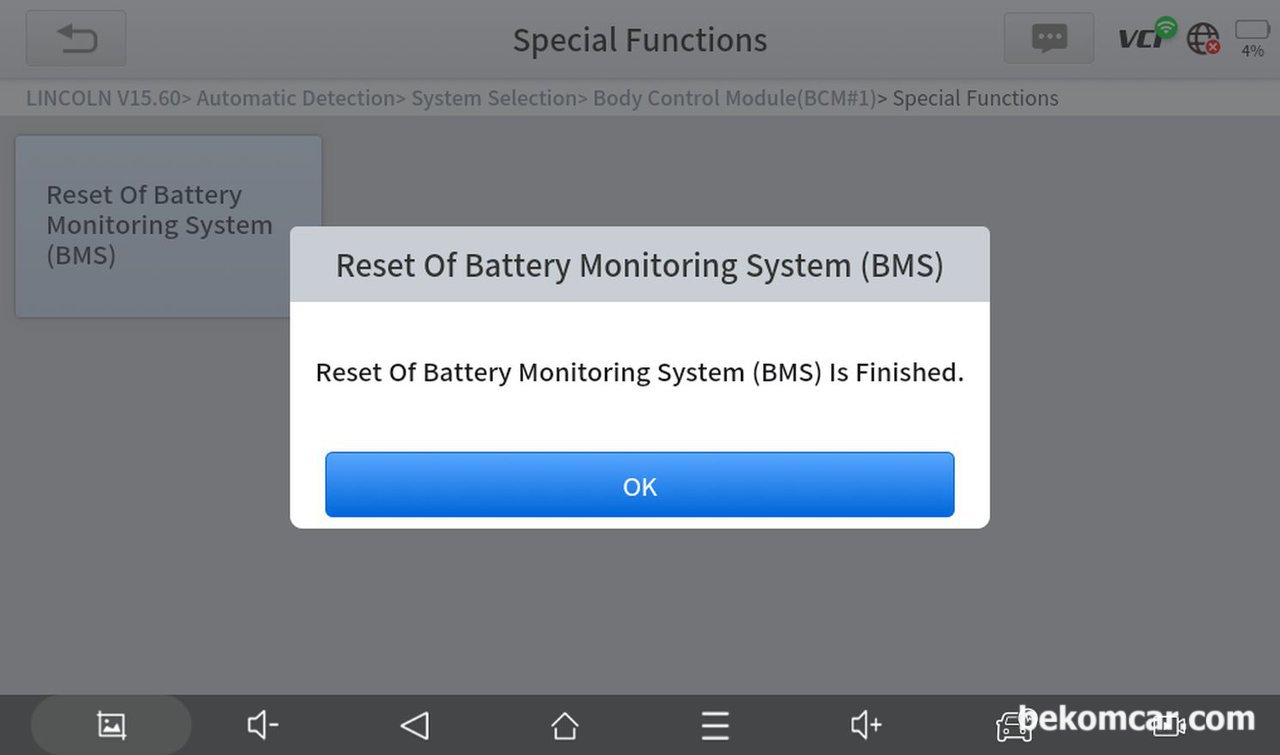 2018 링컨 MKX AGM 배터리 교환후 BMS리셋 필수, 베콤카 진단차량은 2018년 링컨 MKX 이다. AGM 배터리 교환후에 BMS 리셋을 해준다. BMS 리셋작업은 오래걸리지 않으니 꼭 해주도록 한다.|ベコムカー (bekomcar)