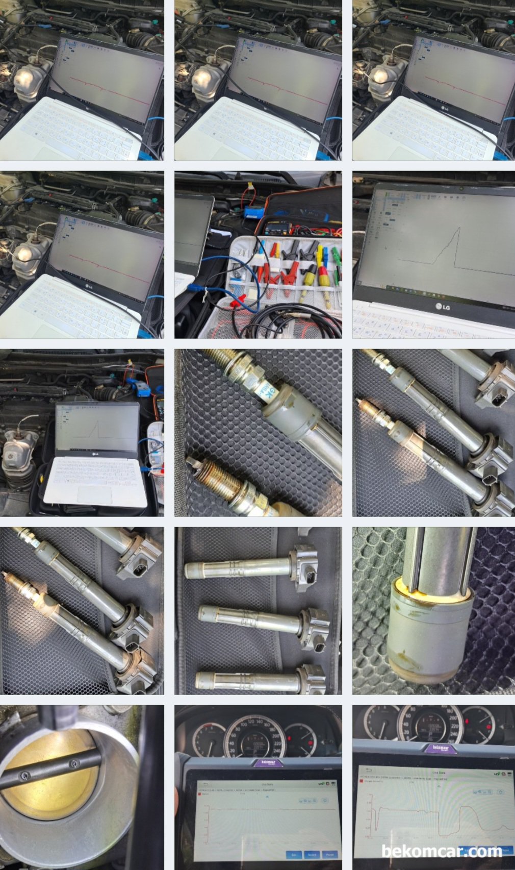 혼다 어코드2013년 2.4L 귀염둥이 친구 베콤카 건강검진, 기록으로 남긴다, 혼다 어코드2013년 2.4L 귀염둥이 친구 베콤카 건강검진으로 점화플러그, 점화코일등 육안점검과 내시경으로 실린더 내부의 피스톤, 밸브등 상태도 확인한다. GDI 엔진인데도 피스톤이나 밸브등에 카본이 상당히 적은편이다. 쓰로틀바디는 좀 특이한 경우인데, 청소후에 TPS 초기화작업을 해서 DBW 막힘율이 0.00%임을 확인한다.|ベコムカー (bekomcar)