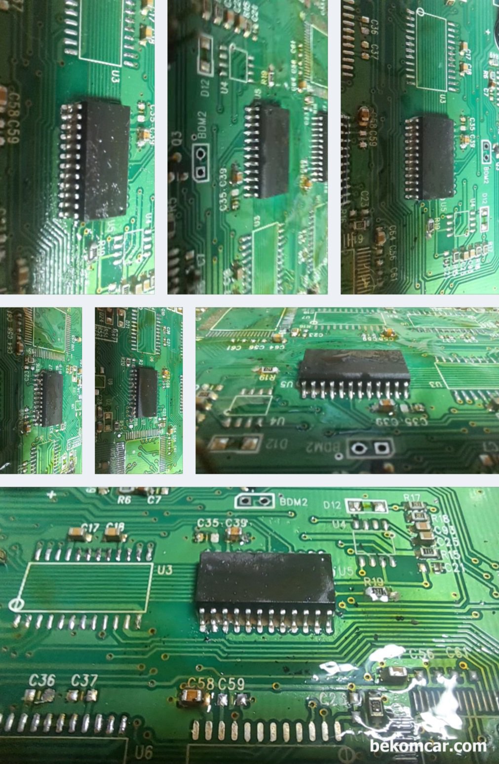 엔진컴퓨터 고장으로 중고 ECU를 사용할려고 하는데 이모빌키등 EEPROM칩 을 어떻게 알 수 있나요? 기존EEPROM를 새 ECU에 이식해야 한다고 합니다., ECU의 경우 대부분의 반도체 부품들이 SMD 형태로 되어 있다. 그래서 일반적인 납땜 방식은 정말고수가 아닌한 작업이 쉽게 않다. 베콤카는 ECU 마이크로칩, EEPROM, MOSFET, 케퍼시터, 저항 등 다양한 반도체 부품을 교체할 수 있는 전문성과 공구를 가지고 있다. 정비소나 고객이 중고 ECU 교체가 필요한 경우 베콤카에 연락주시면 된다.|bekomcar.com