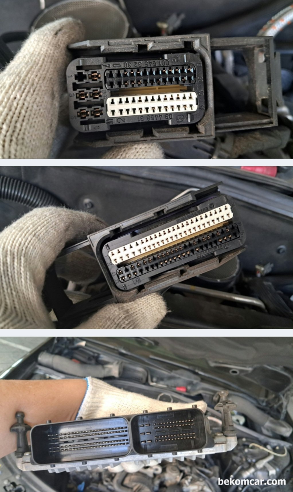 2008년 메르세데스 벤츠 S550 V8 ECU & 연료공급 간헐적 이상증상 진단기록, 2008년 메르세데스 벤츠 S550 V8 ECU & 연료공급 간헐적 이상증상 진단기록, ME (ECM) 의 터미널 부분이다.|بيكومكار (bekomcar)