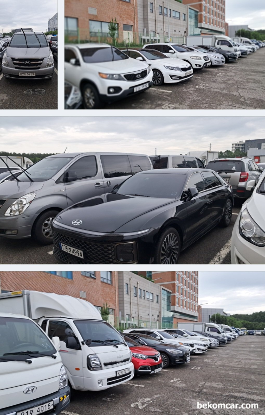 시화 현대글로비스 중고자동차 경매장 방문기록이다, 시화 현대글로비스 중고차 경매장이다. 승용차, 소형트럭, 일부 수입차가 경매를 기다리고 있다. 대부분 서민용 저가 자동차인것이 특징이다.|ベコムカー (bekomcar)