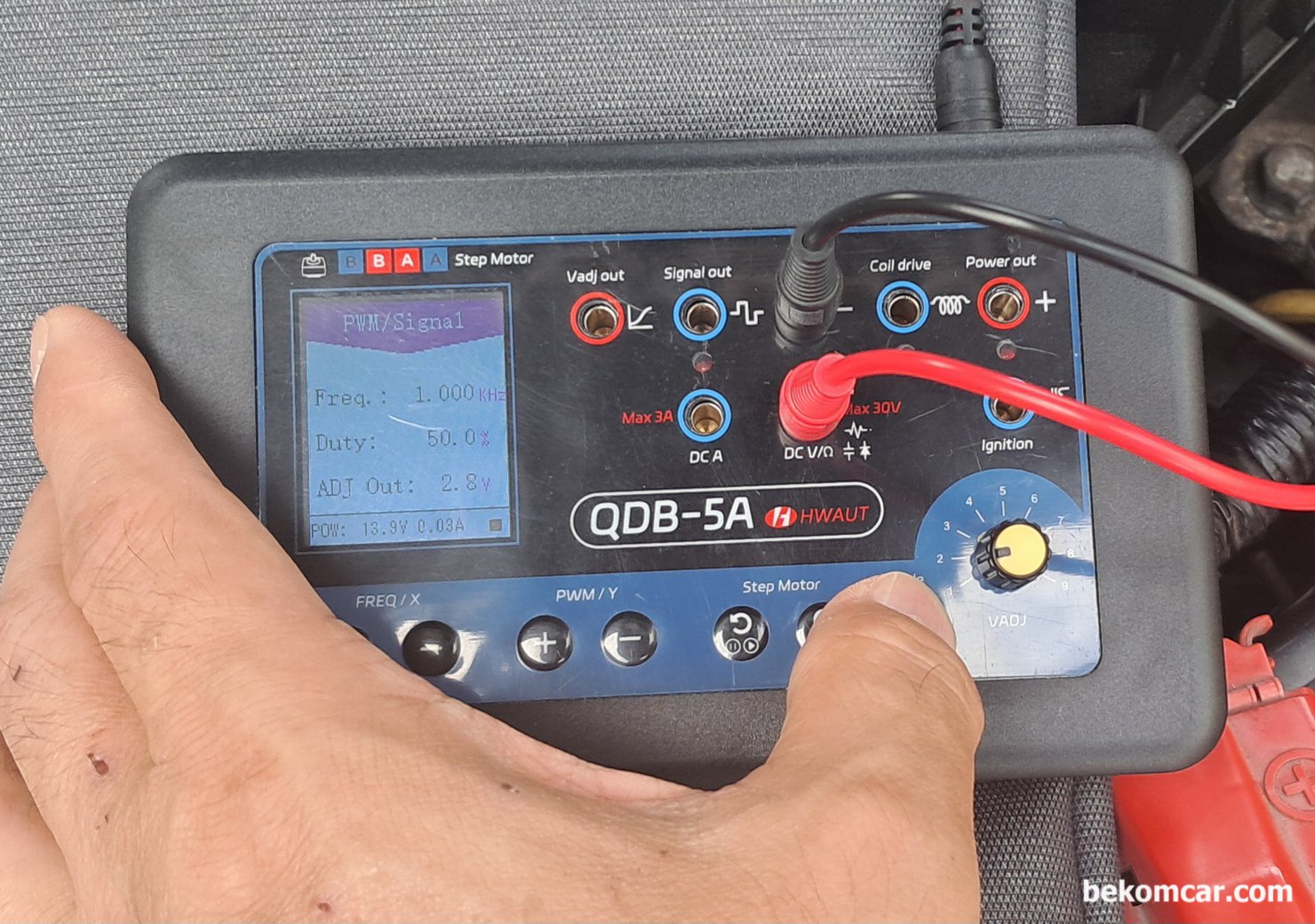 QDB-5A Car Sensor Tester (센서 시뮬레이터) 테스팅 기록, QDB-5A Car Sensor Tester (센서 시뮬레이터) 테스팅 기록이다.  PWM, Duty & 출력전압 조정이 가능한 시뮬레이터 이다. Frequency는 1Hz부터 가능하다. 산소센서, MAF센서, MAP센서, 쓰로틀바디, APP, OCV 등 다양한 센서류 시뮬레이션이 가능 할 듯 하다.|bekomcar.com