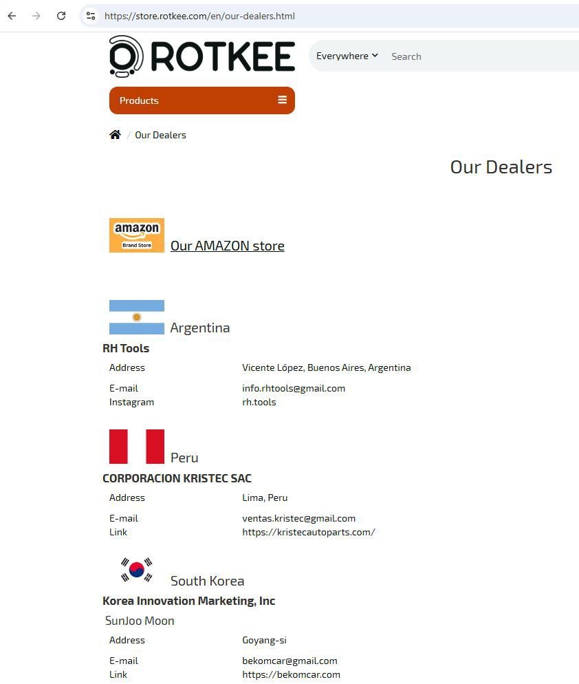 정비사의 필수품 ROTKEE.COM 실린더압축압력 센서 국내유통 계약마무리, ROTKEE 홈페이지 https://store.rotkee.com/en/our-dealers.html 에 공식적으로 등록되어 국내에 PS16 실린더압축압력 센서등 정비사의 업무를 도와주는 제품 수입 공급을 하고자 합니다.|베콤카 차량정밀진단