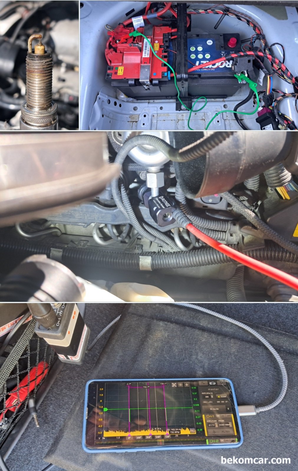 BMW 550i Xdrive V8 N63 중고차 구입후 시동꺼짐 및 부조 진단기록, BMW 550i Xdrive 중고차 구매후 점화, 인젝터, 내시경검사, 파형검사등 부조 진단과정 이다. 중고차 구매전 후 진단시 각종 측정장비를 활용하여 상호 검증을 한다.|بيكومكار  (bekomcar)