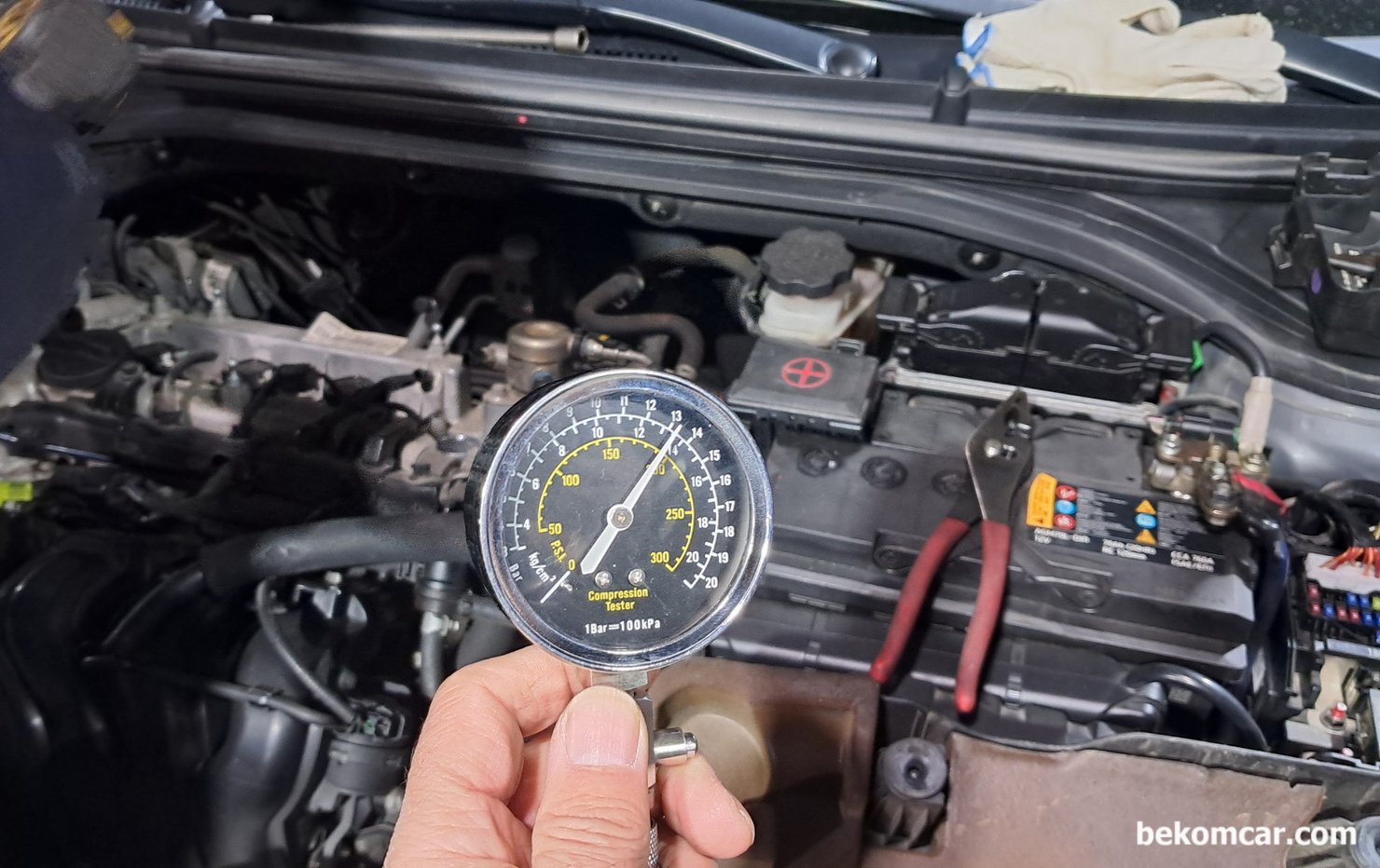 현대자동차 아반떼 AD 엔진점검 압축압력파형등 기록, |ベコムカー (bekomcar)