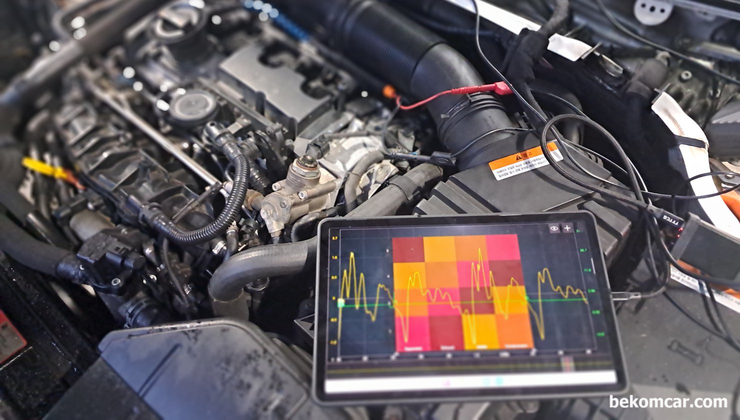 아우디 TTS COUPE QUATTRO MK2 실화 점검기록, 아우디 TTS COUPE QUATTRO MK2 실화 점검기록, 배기밸브 펄스 파형에 확실하게 실화가 측정된다.|贝科姆汽车 (bekomcar)