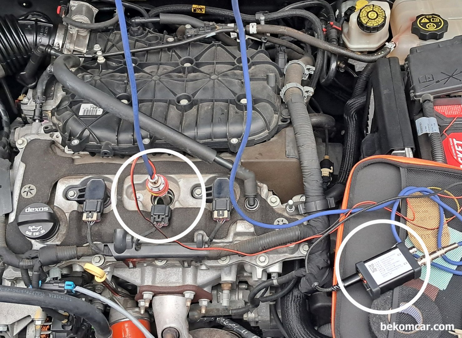 GM대우 2014년 알페온 V6 3.0L GDI 엔진 압축압력센서파형 위주 기록, GM대우 2014년 알페온 V6 3.0L GDI 엔진 압축압력센서파형 측정과정이다. ROTKEE(rotkee.com) PS16 실린더압축압력센서 와 Martin Loren HScope(martinloren.com) HS512Max 와 오실로스코프 프로그램은 HScope Automotive 자동차전용 프로그램을 안드로이드 휴대폰이나 태블릿을 사용할 수 있다. 이번 측정에는 안드로이드 폰 에 설치된 HScope Automotive 차량진단 전용 스코프 프로그램을 사용했다.|贝科姆汽车 (bekomcar)