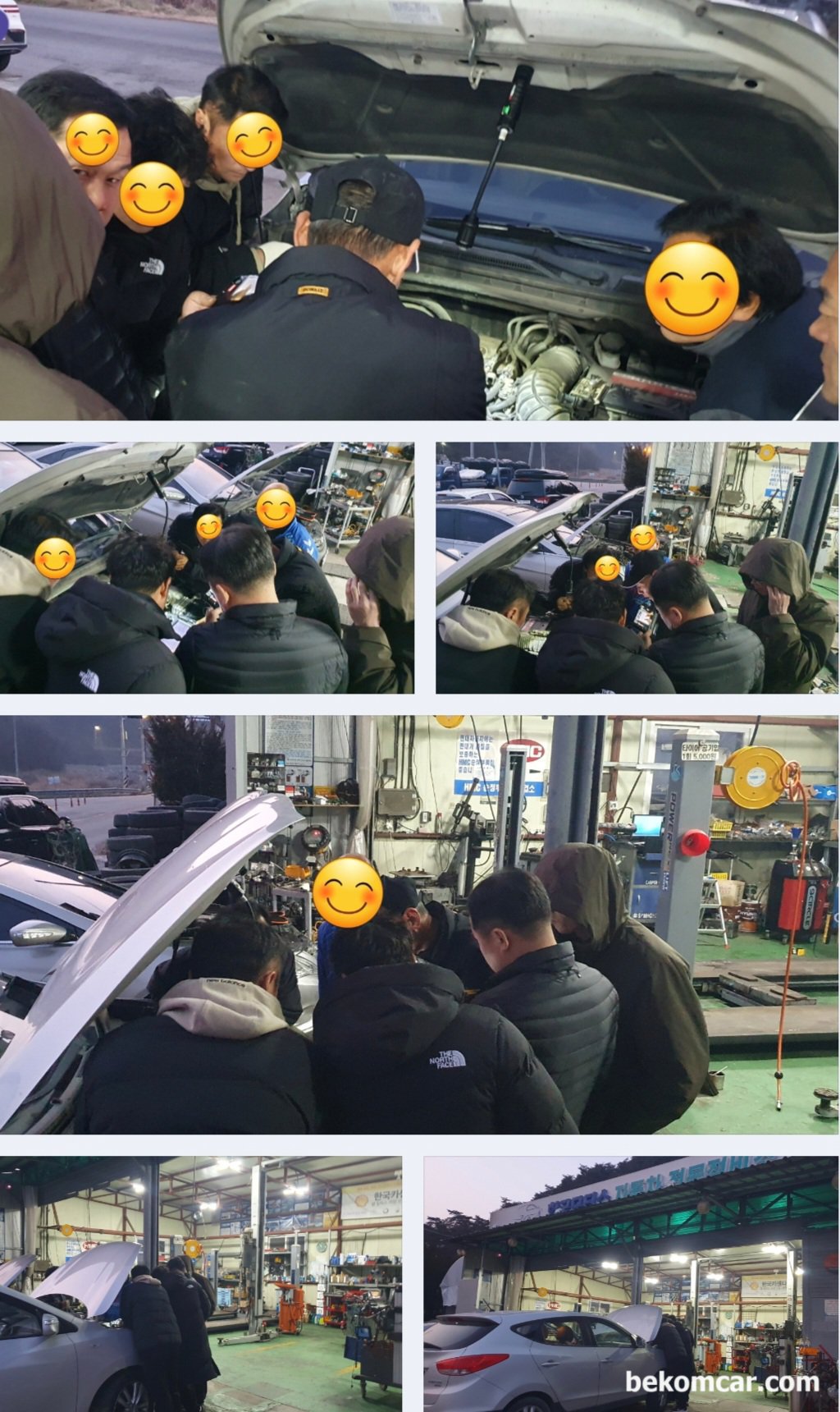 제 4회 베콤카 정비사 실화. 부조 워크샵, 전북 임실 한국모터스, 정비사가 가장 많이 접하게 되는 실화 부조 차량 진단 방법중에서 실린더압축 압력 측정 방법도 시연을 통하여 진행했다. 오실로스코프는 Martin Loren HS512Max 를 사용하고 프로브는 일반적인 프로브를 사용하여 배터리 + 와 - 단자에 BNC 케이블 연결하고, 스코프 세팅에서 'AC' 커플릴 '반전, Invert' 그리고 전압은 1.7V 정도 그리고 샘플링은 150Ks/s 정도로 측정했다.|贝科姆汽车 (bekomcar)