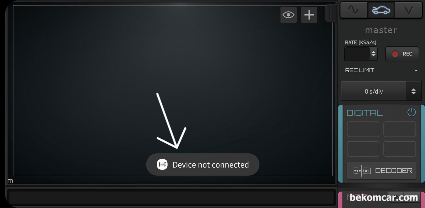 클릭하면 슬라이드쇼로 보실수 있습니다 'Device Not Connected' 메시지|베콤카 차량정밀진단