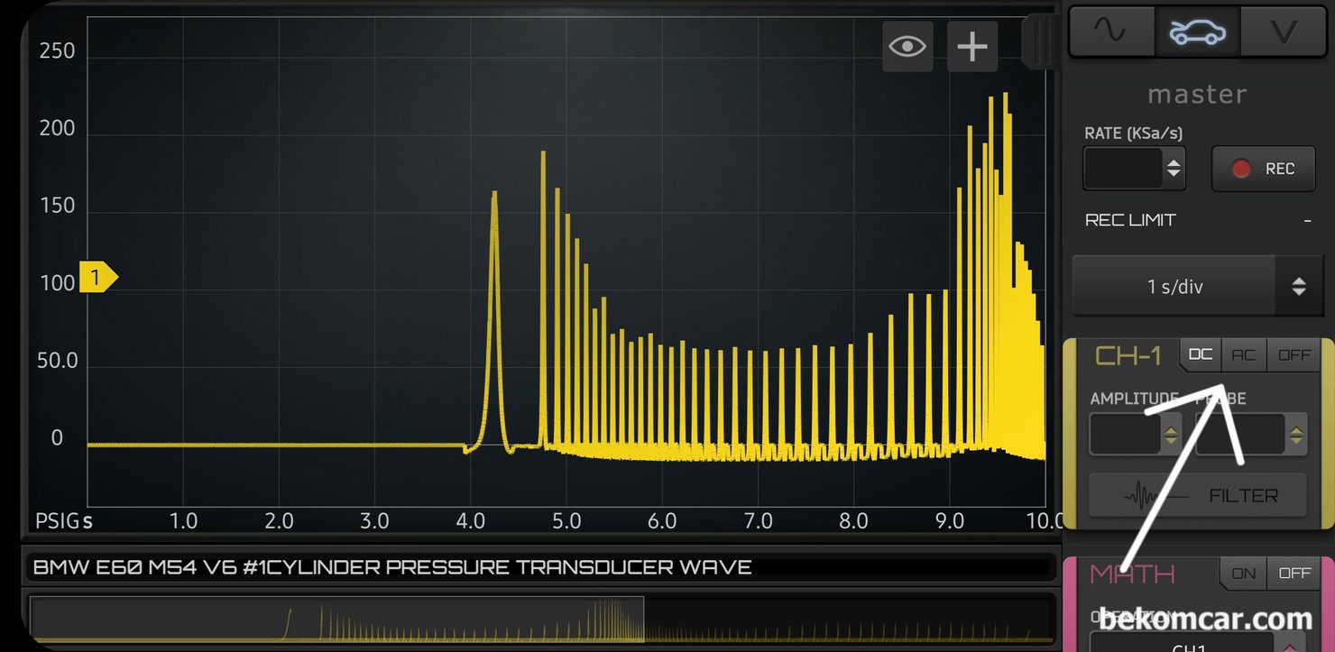 오실로스코프 구매가이드 - ADC 12Bit 지원여부 확인, Martin Loren (martinloren.com) 이 개발한 자동차전용 12Bit ADC 지원 2채널 HS512Max 오실로스코프 이다.   각 채널별 'DC, AC, OFF' 옵션이 있다. 'OFF'는 사용하지 않을때 혹 숨길때 선택한다. 12Bit ADC 지원은 상당한 고가의 오실로스코프에서만 지원되는 기능으로 파형정밀 진단시 정확성을 위하여 매우 중요한 기술적 스펙이다.|贝科姆汽车 (bekomcar)