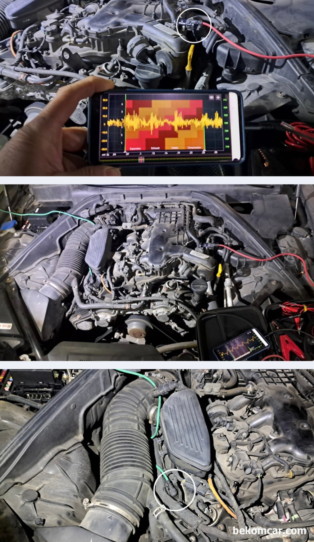 현대자동차 G80 DH 3.3L GDI P0171 P0036 진단기록, 현대자동차 G80 DH 3.3L GDI, 공연비희박 P0171 & 뱅크1 촉매하단 산소센서2번 P0036 고장코드 진단중. 인젝터 동작상태 및 분사량 등을 점검하고 있다. 2번 4번 등 인젝터 막힘 분사량 자이가 있는듯 하다.|贝科姆汽车 (bekomcar)