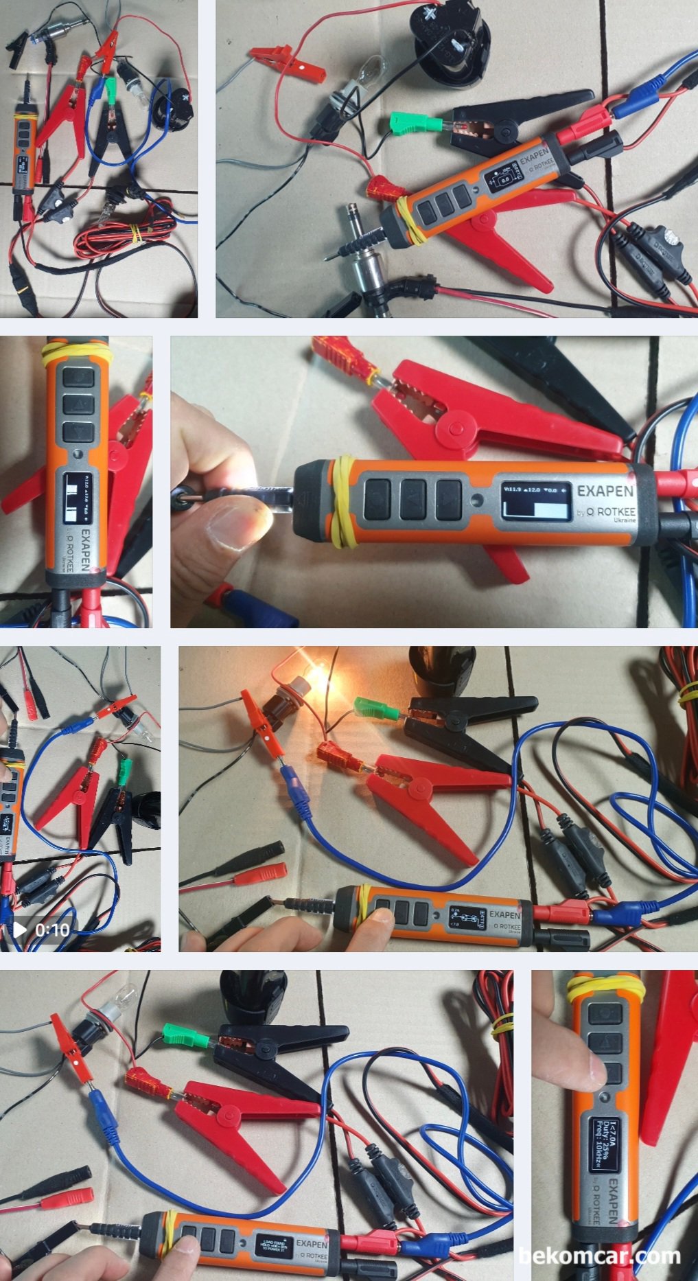 ROTKEE ExaPen 회로점검 전용 특수측정 장비, ROTKEE ExaPen은 미니 오실로스코프 파형을 볼 수 있다. 5V, 12V, 24V 형태로 파형을 조정하여 분석이 가능하다. 배선 상태 점검이나 캔 통신등 포함 기본적인 용도로 활용된다. 전문적인 작업은 전문적인 오실로스코프 를 사용하는것이 좋다.|베콤카 차량정밀진단