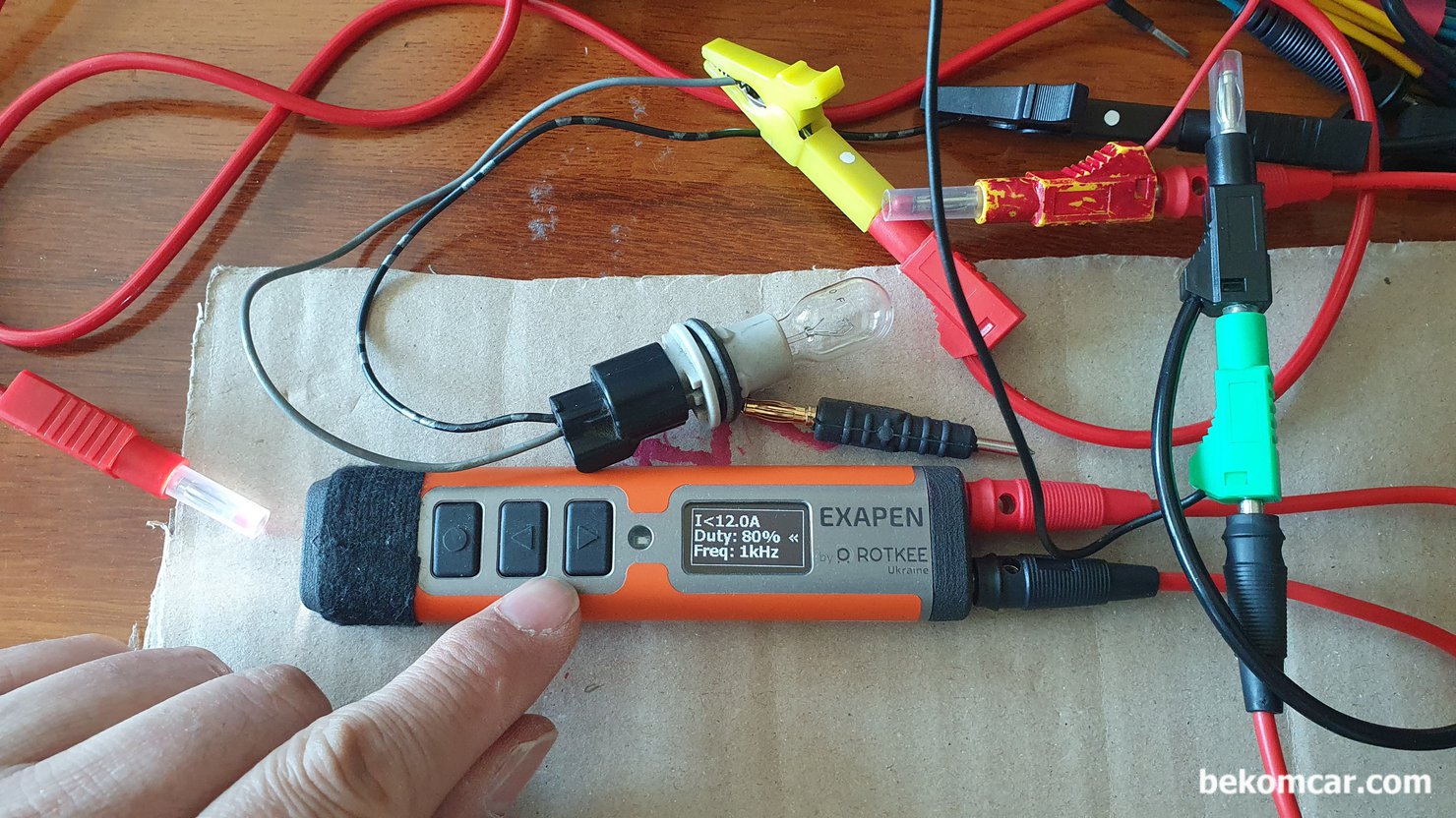 ROTKEE ExaPen 엑사펜 기능중 전원 Power 공급기능 과 듀티제어기능, ROTKEE 엑사펜 ExaPen 12V 전원공급 기능이다. 전원공급시 공급되는 전류 제어기능이다. 12.0A 세팅 되면 최대 12.0A를 초과하지 않게 전원이 공급된다. 그리고 듀티제어 와 주파수 제어가 된다. 이렇게 12.0V전원에 1)전류 2)듀티 3)주파수 조정한 다음에 전원을 공급한다.|贝科姆汽车 (bekomcar)