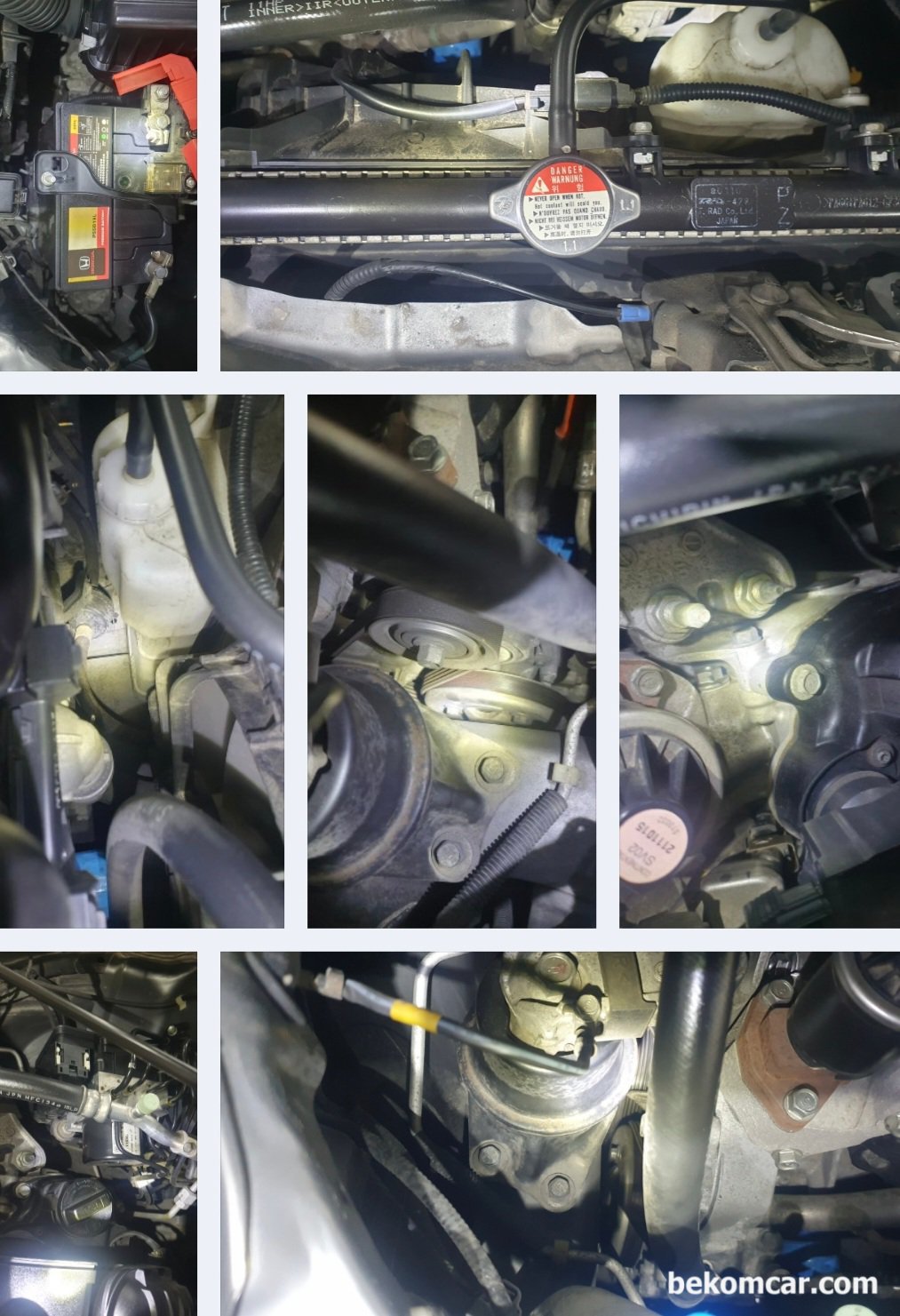 2011년 혼다 인사이트 하이브리드 중고차구매 점검기록 (종합 요약), 2011년 혼다 IMA 하이브리드 인사이트 중고차 구매전 진단 과정이다. 엔진룸 냉각수, EGR, ABS 등 주요 영역 육안 점검을 한다. 특이 사항 없다.|bekomcar.com