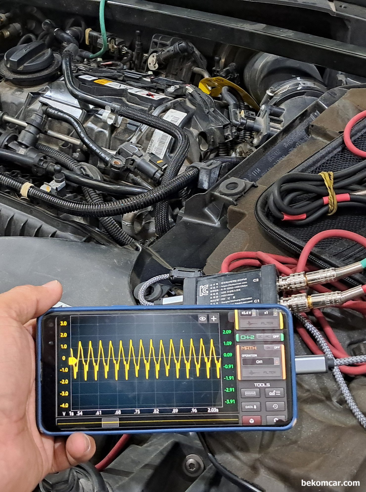 BMW MINI 2019 컨트리맨 B36C 1.5T 3기통 DOHC 12밸브, 133710고장코드 및 부조진단, BMW MINI 2019 컨트리맨 B36C 1.5T 3기통 DOHC 12밸브, 133710고장코드 및 부조진단 과정으로 배기밸브 펄스 분석과정이다. 3기통 차량이며 점화순서는 1 2 3번 실린더 순서이다. 배기밸브는 3개 실린더 에서 이상이 없는것으로 측정된다.|bekomcar.com