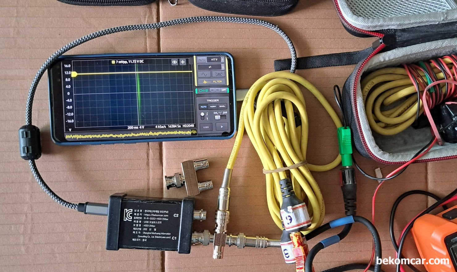 スライドショーはこちらをクリックしてください。 HS512Max 2채널 스코프에 BNC분배기 사용|ベコムカー (bekomcar)