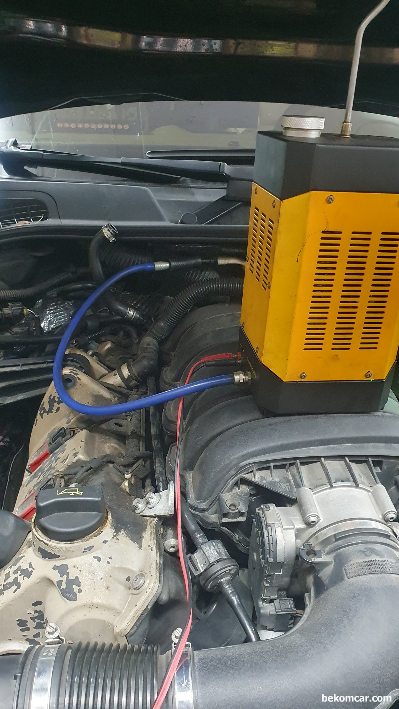 포르쉐 카이엔 S 배기가스증발 고장코드 연막테스팅, |بيكومكار  (bekomcar)